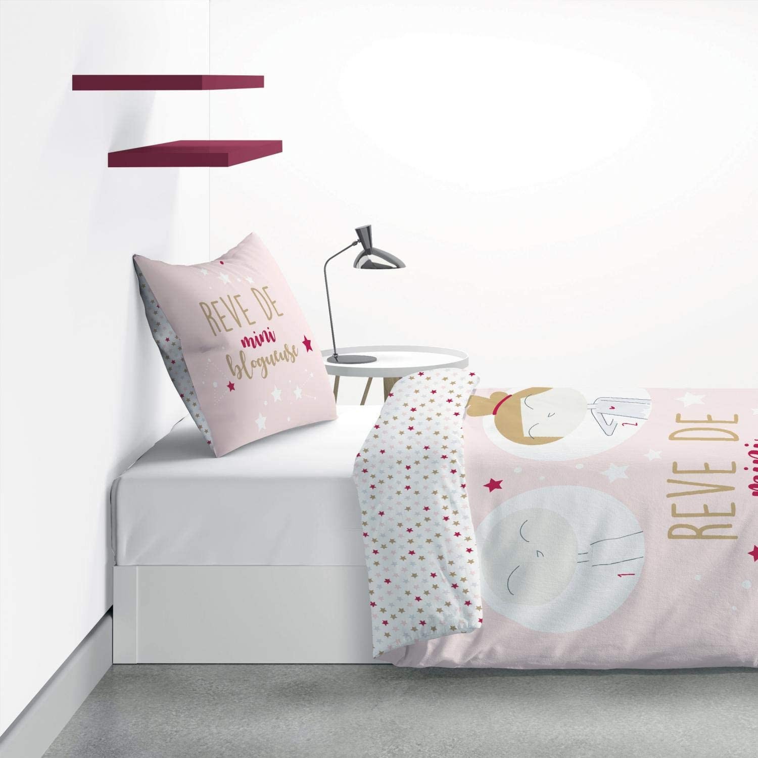 Housse de couette 140x200 Blogueur + taie 100% coton