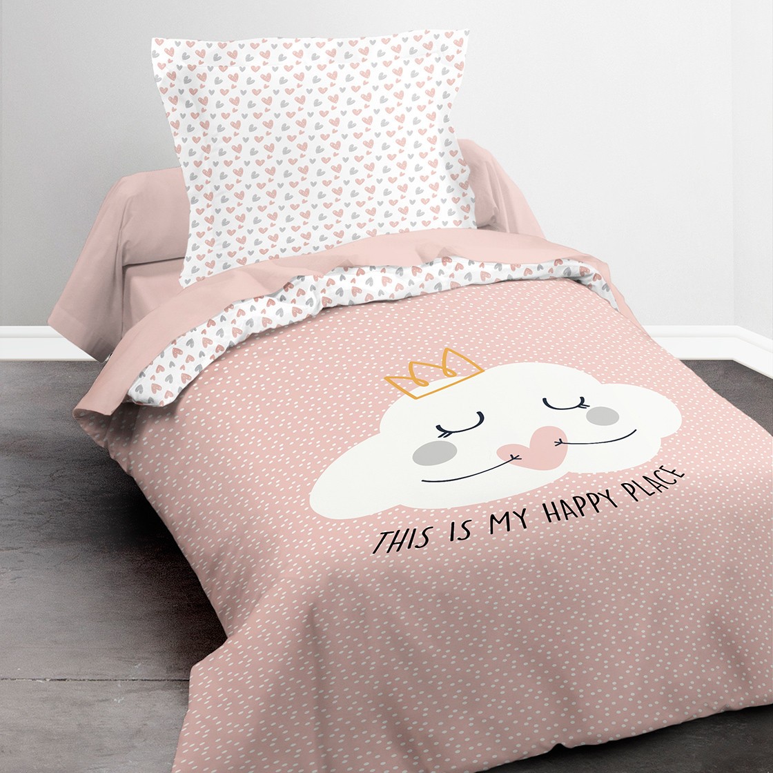 Today Housse de couette 140x200 Happy 4.9 + 1 taie 100% coton 57