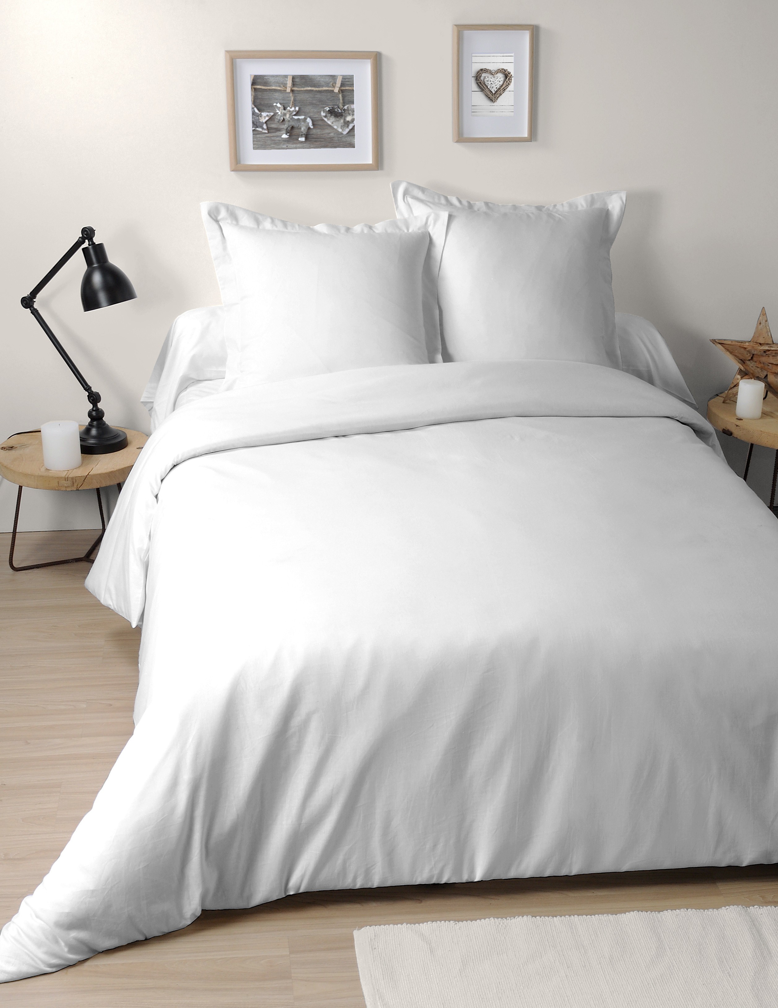 Housse de Couette 260x240 cm Coton Blanc