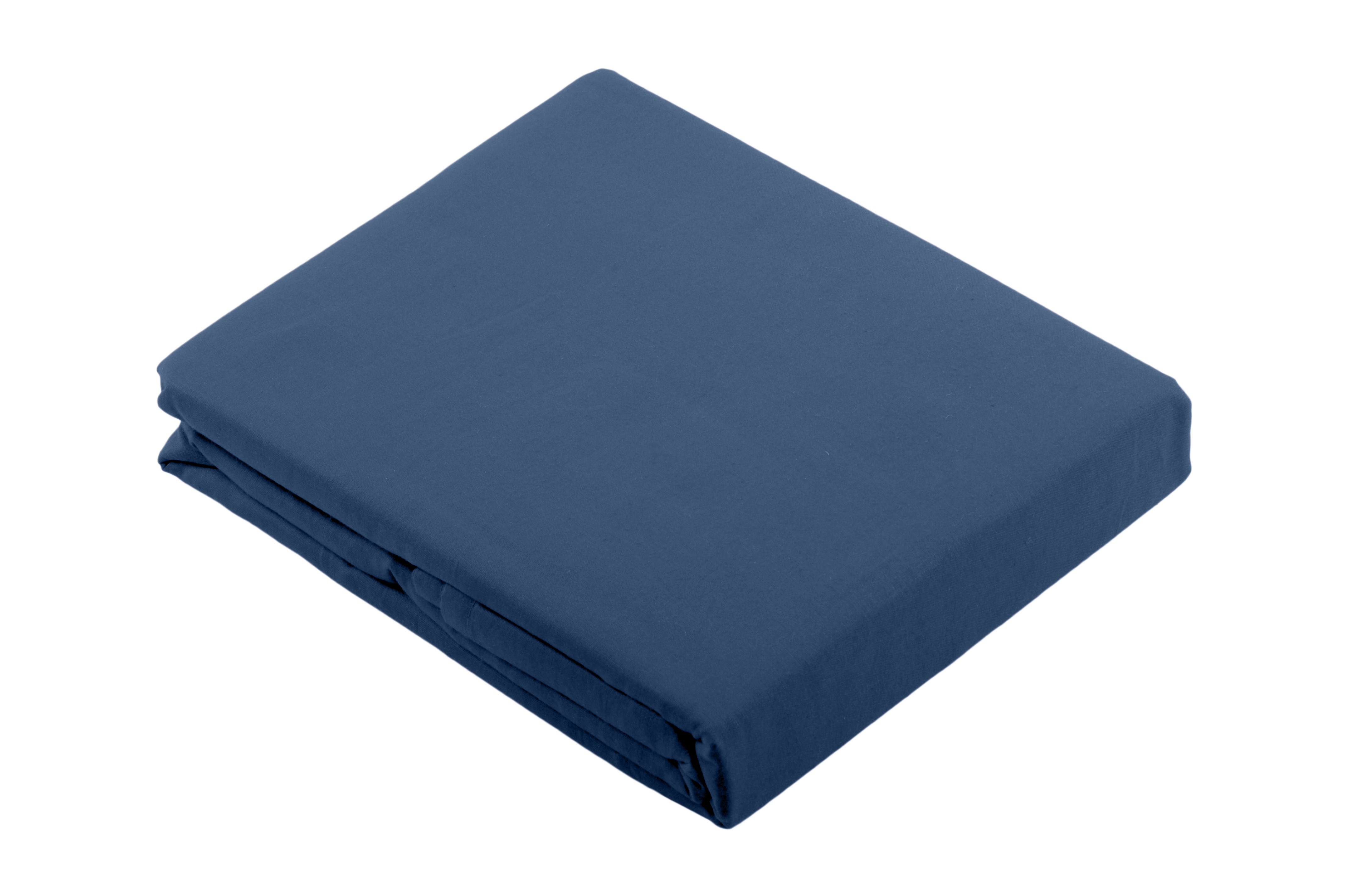 Drap Housse 160x200 cm Coton Alicia Bleu Canard