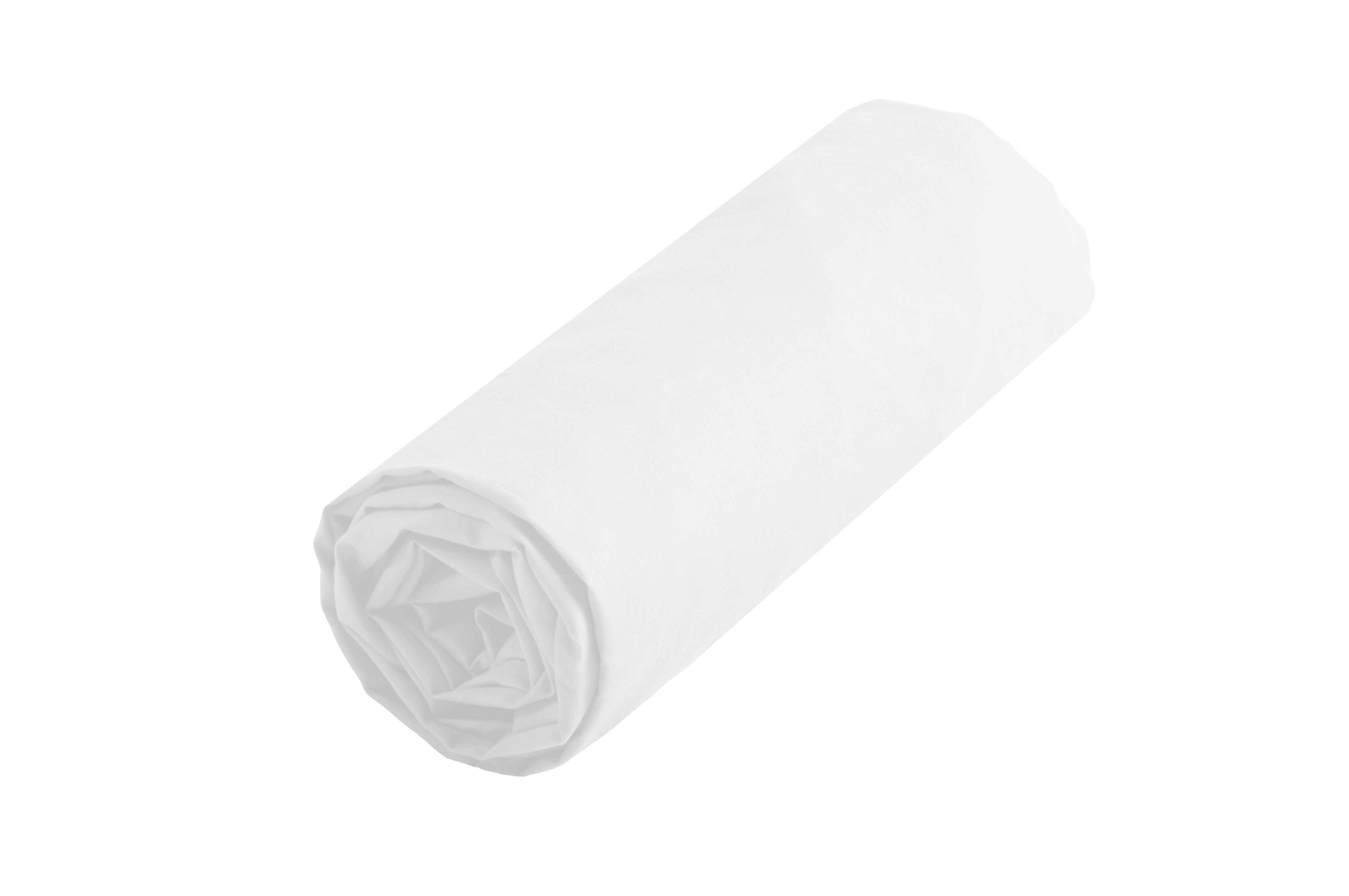 DRAP HOUSSE 160X200 COTON BLANC