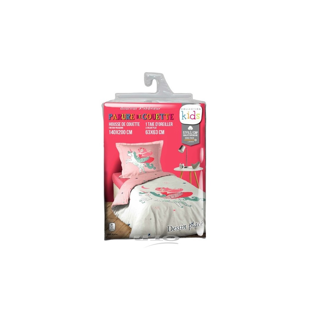 Parure Housse de Couette 140x200 Magic Licorne Fée