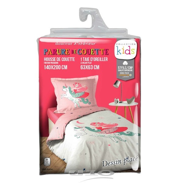 Parure Housse de Couette 140x200 Magic Licorne Fée Parure Housse de Couette 140x200 Magic Licorne Fée