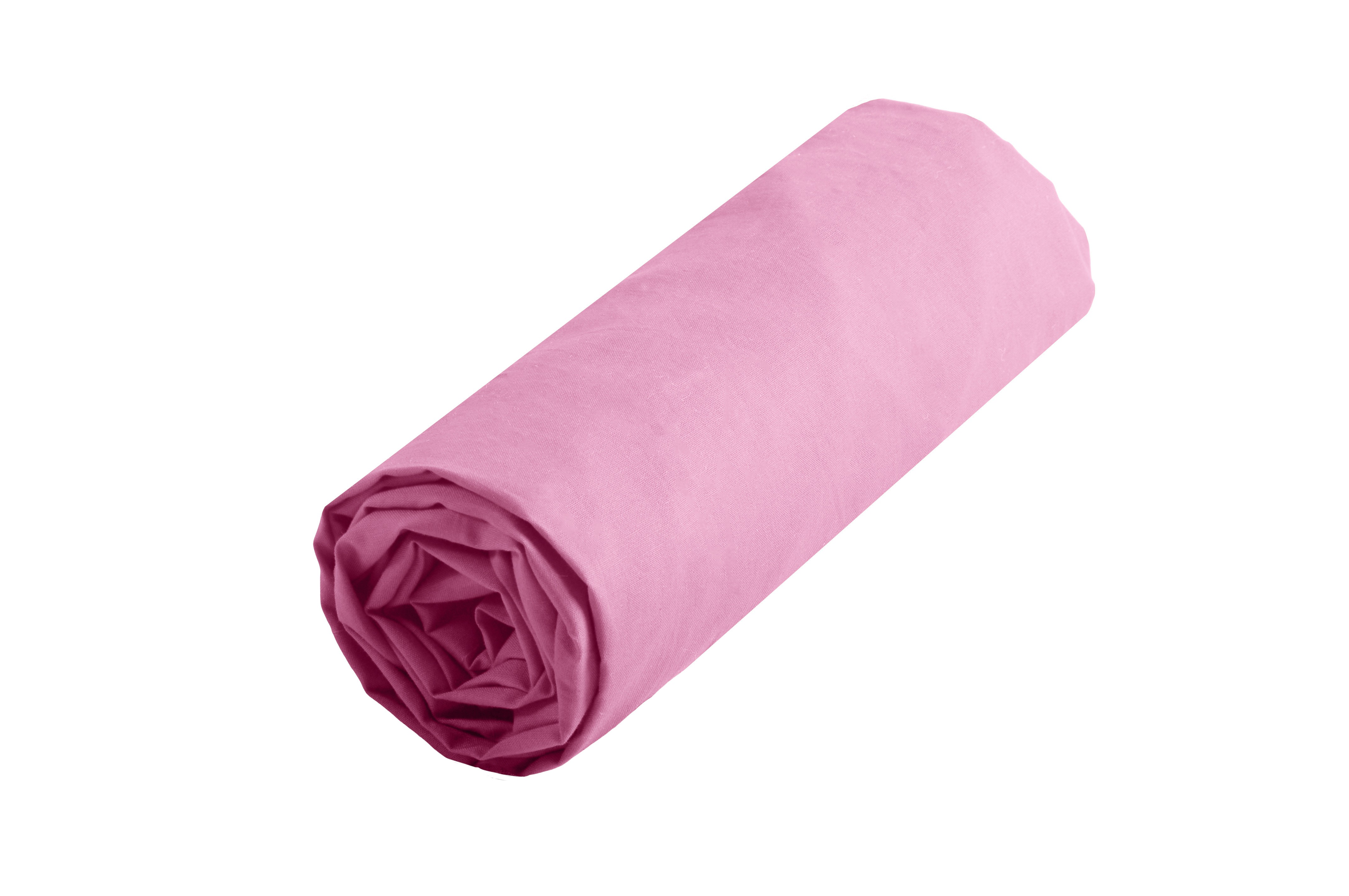 Drap Housse 140x190 cm bonnet 35 cm Spécial Matelas Epais Rose