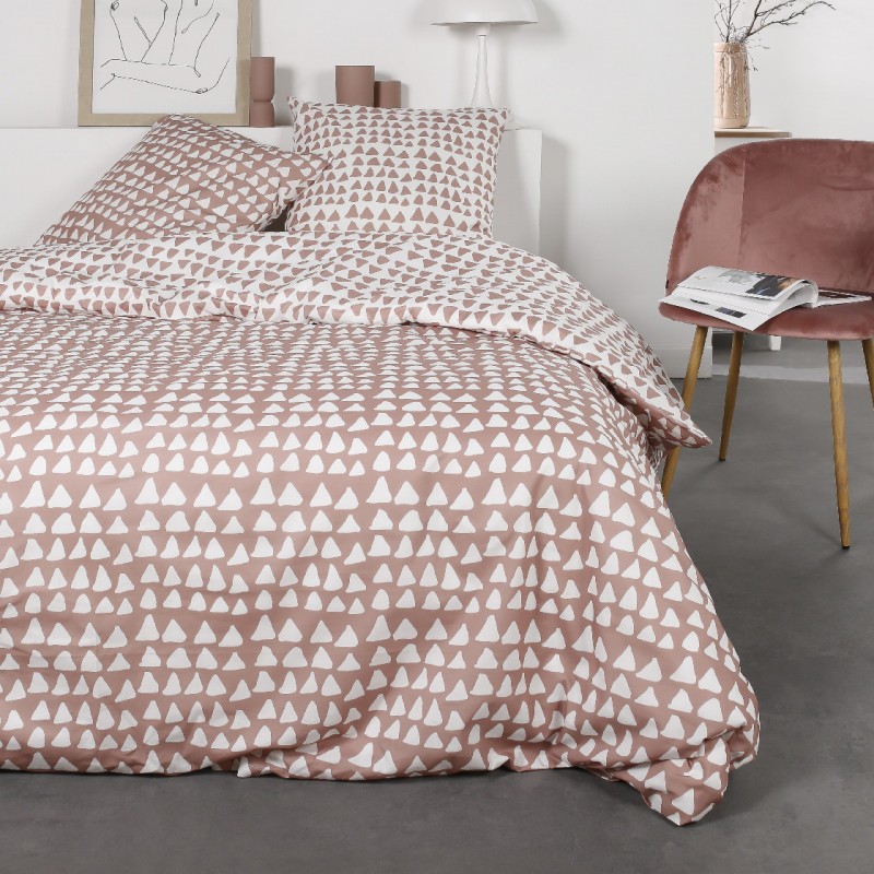 Drap housse en flanelle - Terracotta - 160x200 cm - Flanelle/Coton