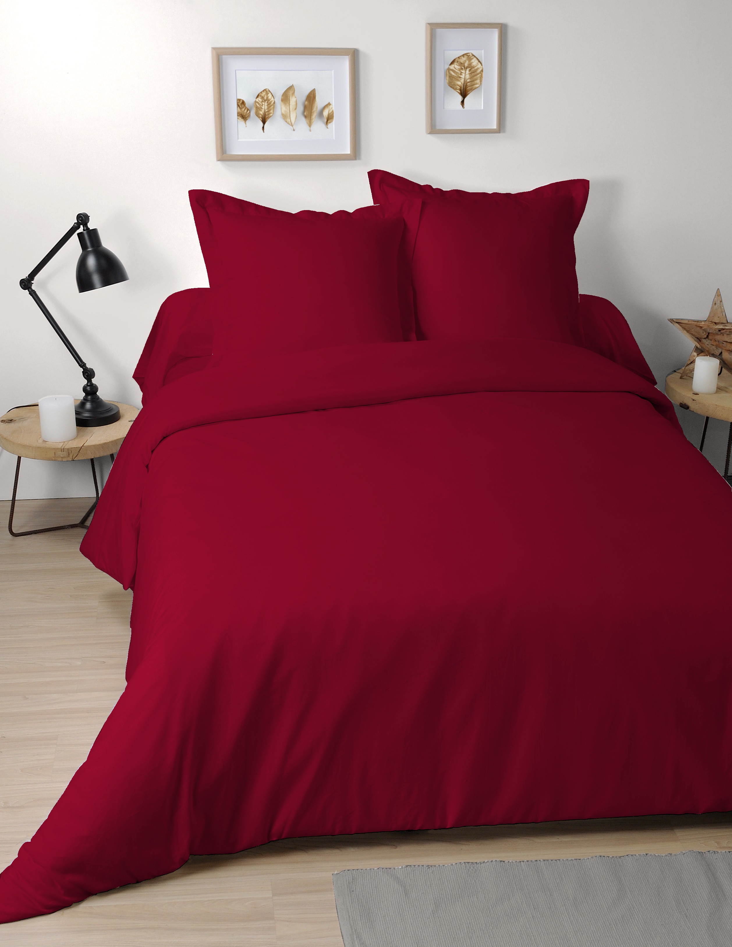 Drap Housse 140x190 cm Coton Alicia Rouge