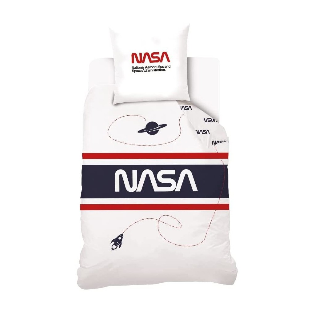 Nasa,  Parure Housse de couette 140 x 200 cm, Blanc