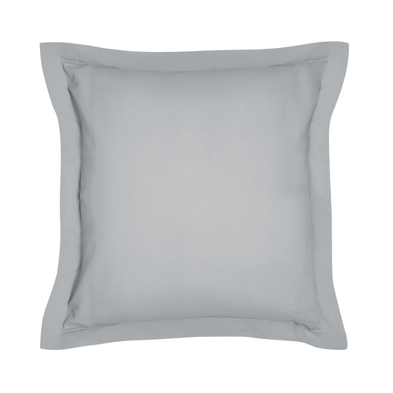 Lot de 2 taies d'oreiller en percale de coton - 63 x 63 cm - blanc à  passepoil terracotta - agami VENTE-UNIQUE Pas Cher 