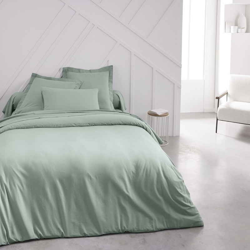 Drap Housse 160X200 cm bonnet de 30cm Coton Today Celadon Essential