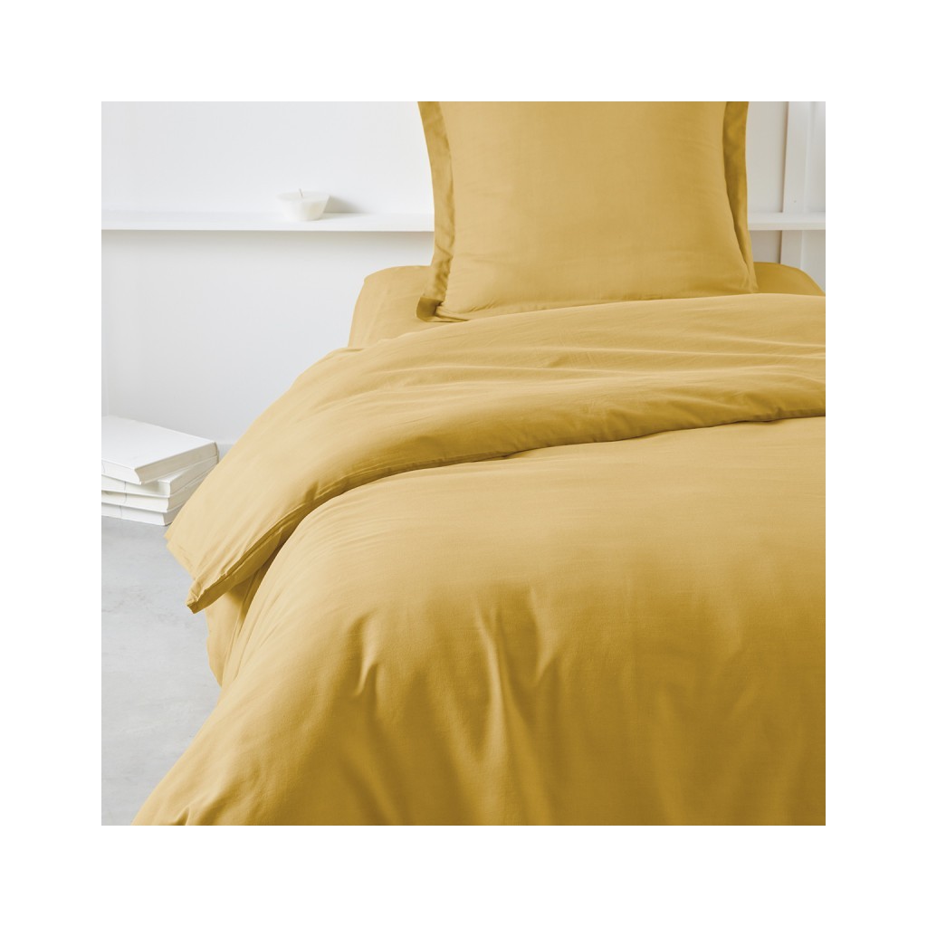 Housse de couette enfant 140X200 Cm - Coloris : Ocre jaune