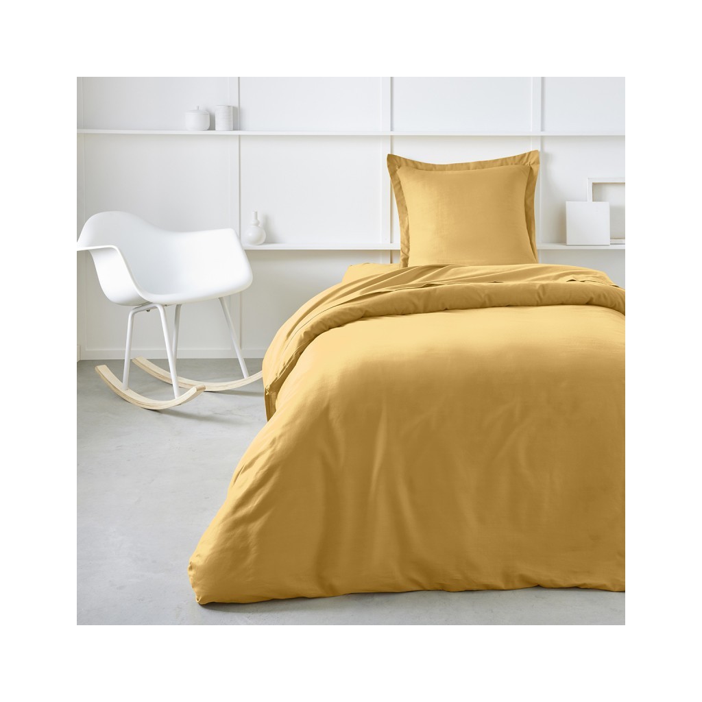 Housse de couette enfant 140X200 Cm - Coloris : Ocre jaune