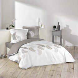 parure de lit blanche taupe
