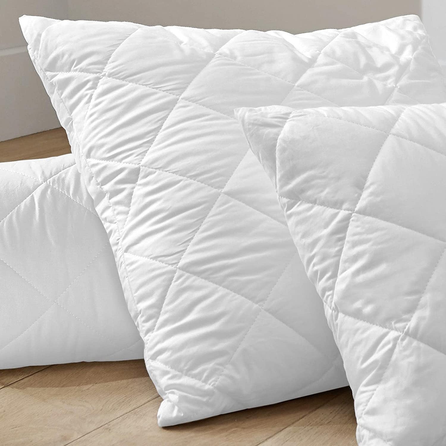 Lot de 2 Protèges Oreillers 65x65 cm Blanc Passion