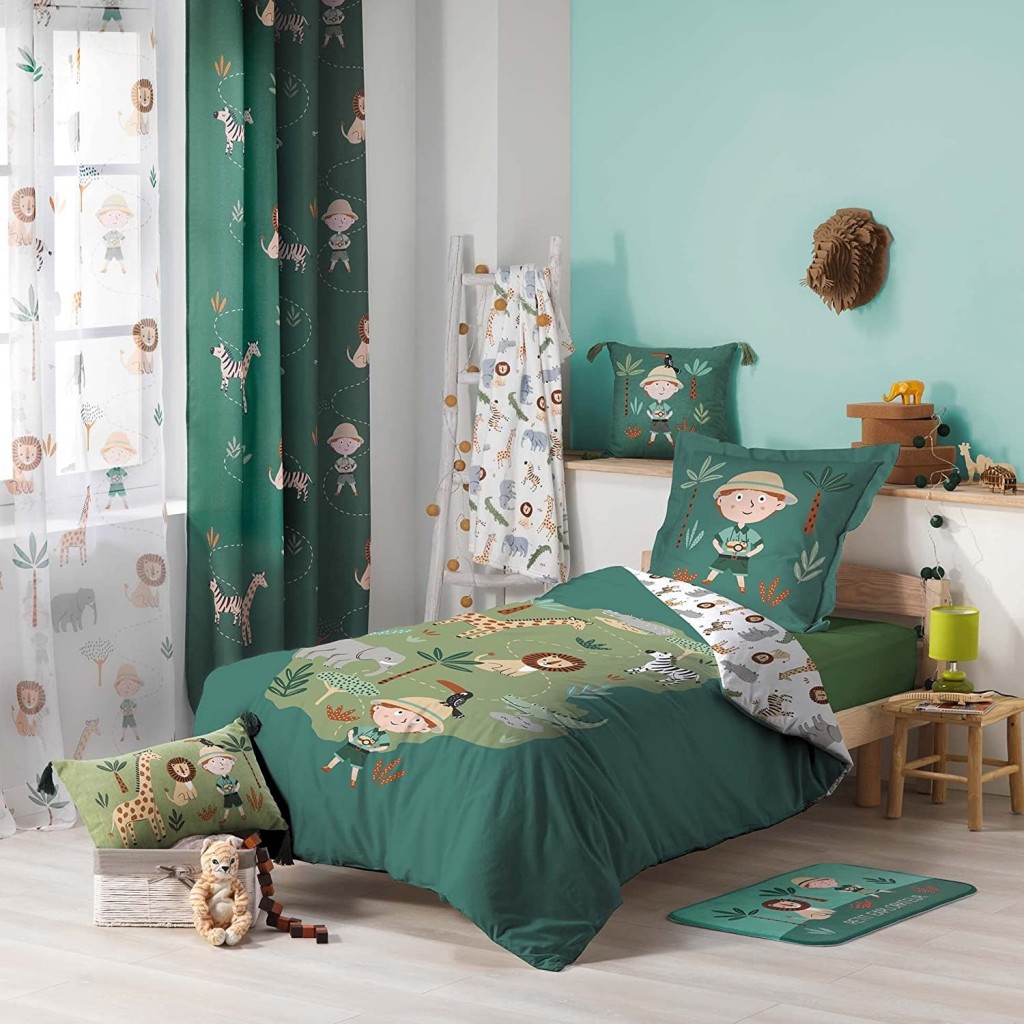 Parure Housse de Couette 140 x 200 cm Leo L'Explorateur