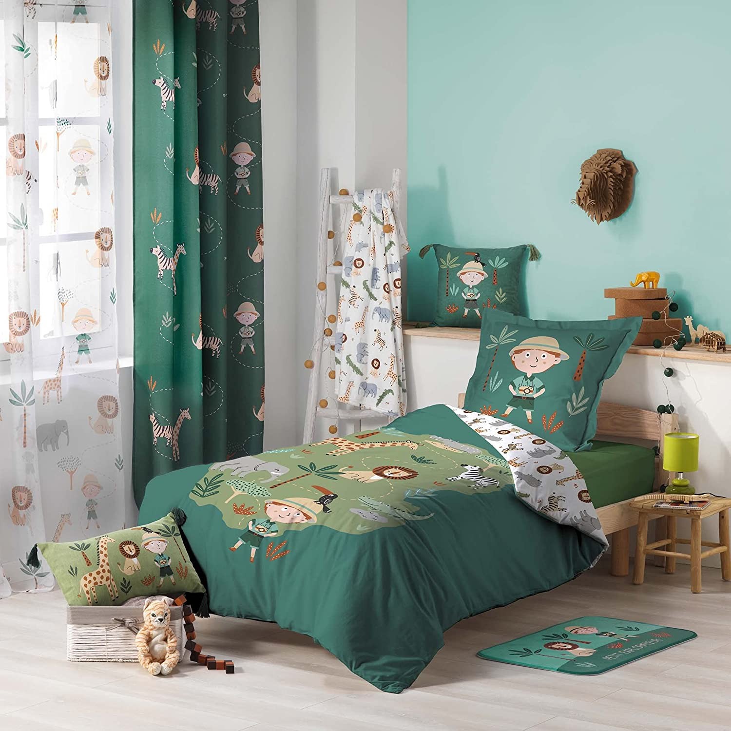 Parure Housse de Couette 140 x 200 cm Leo L'Explorateur