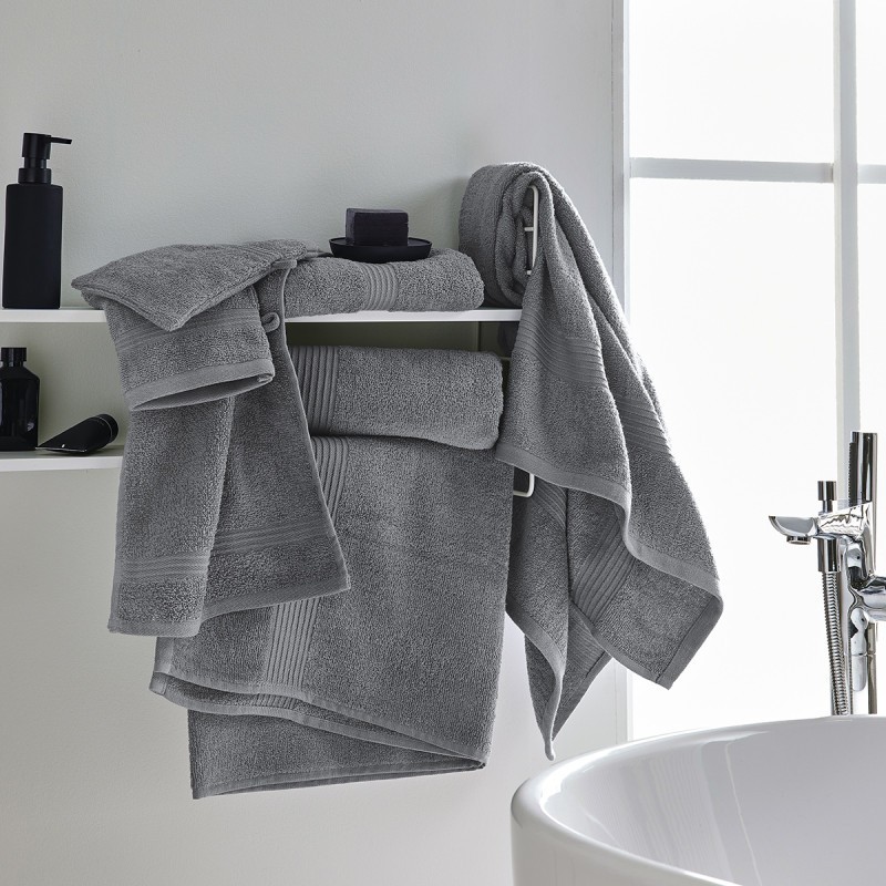 Du beau linge I Drap de bain 70 x 140 Gris foncé 500g neuf