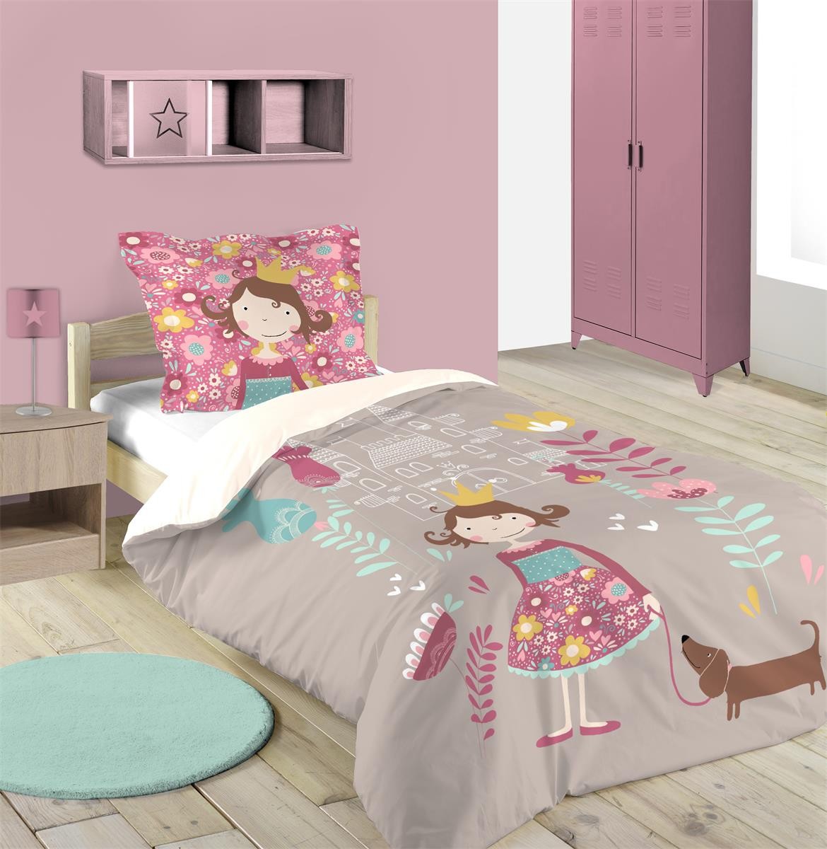 TODAY Parure Housse de Couette 140x200 cm Kids Fun 1.5 Tête de chat