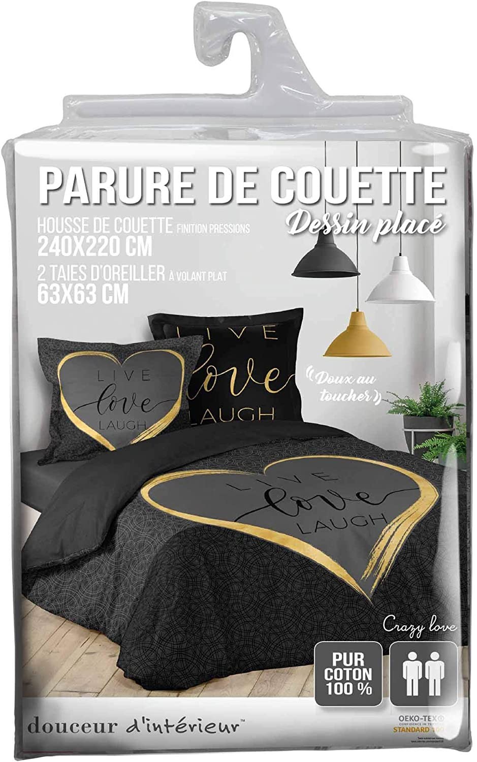 housse de couette Crazy Love Cœur doré