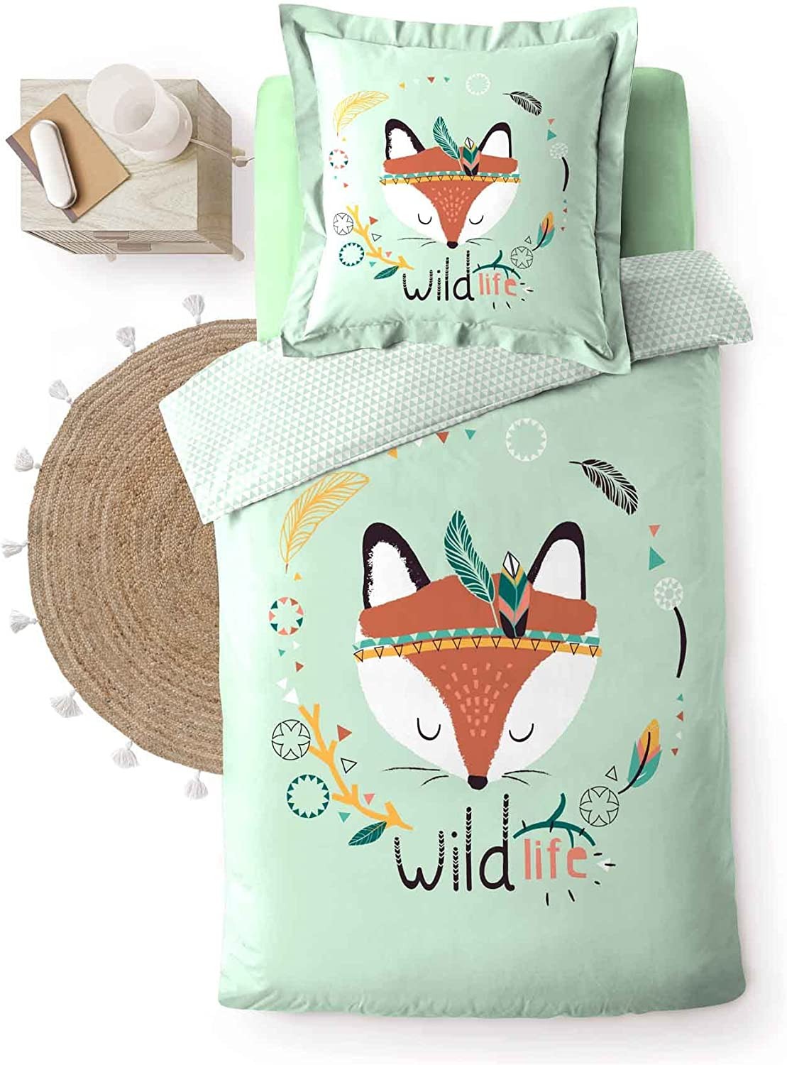 Parure Housse de Couette 140 x 200 cm Renardeau