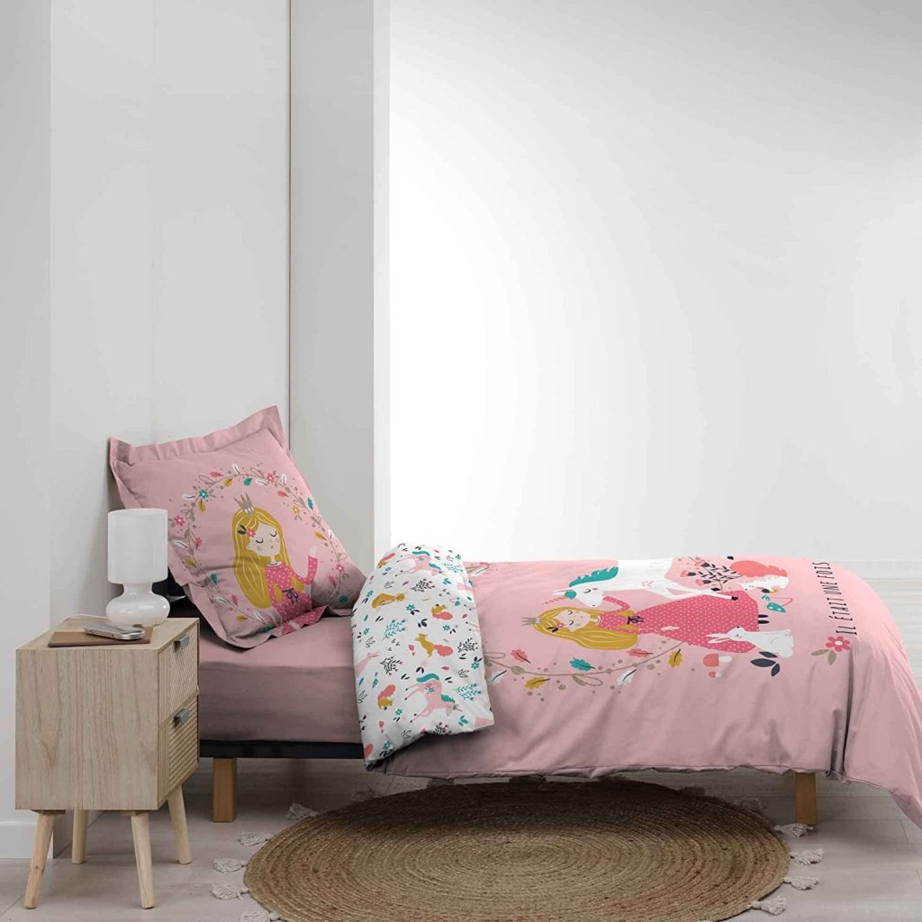 housse de couette enfant 140 x 200 cm Princesse Licorne