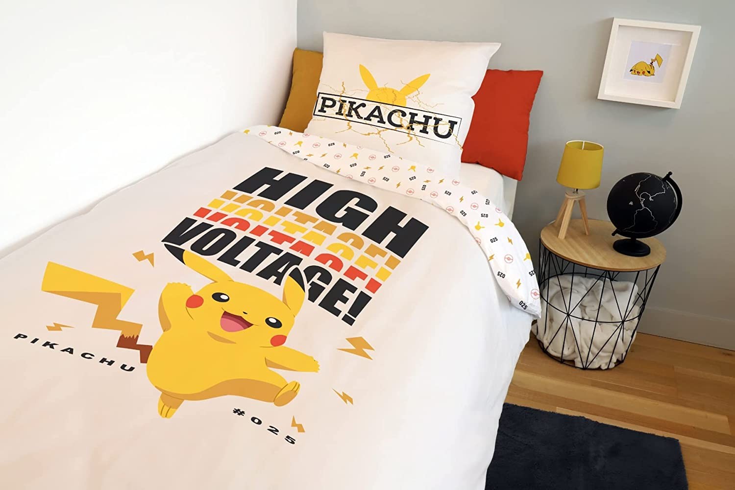 Parure de lit enfant pikachu voltage bleu Pokemon