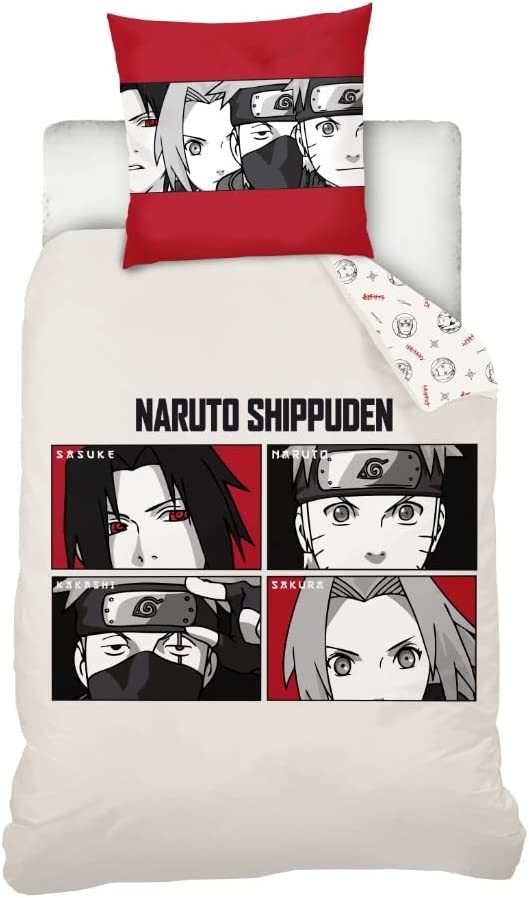 Parure housse de couette enfant Naruto Equipe Sept + 1 Taie d'oreiller