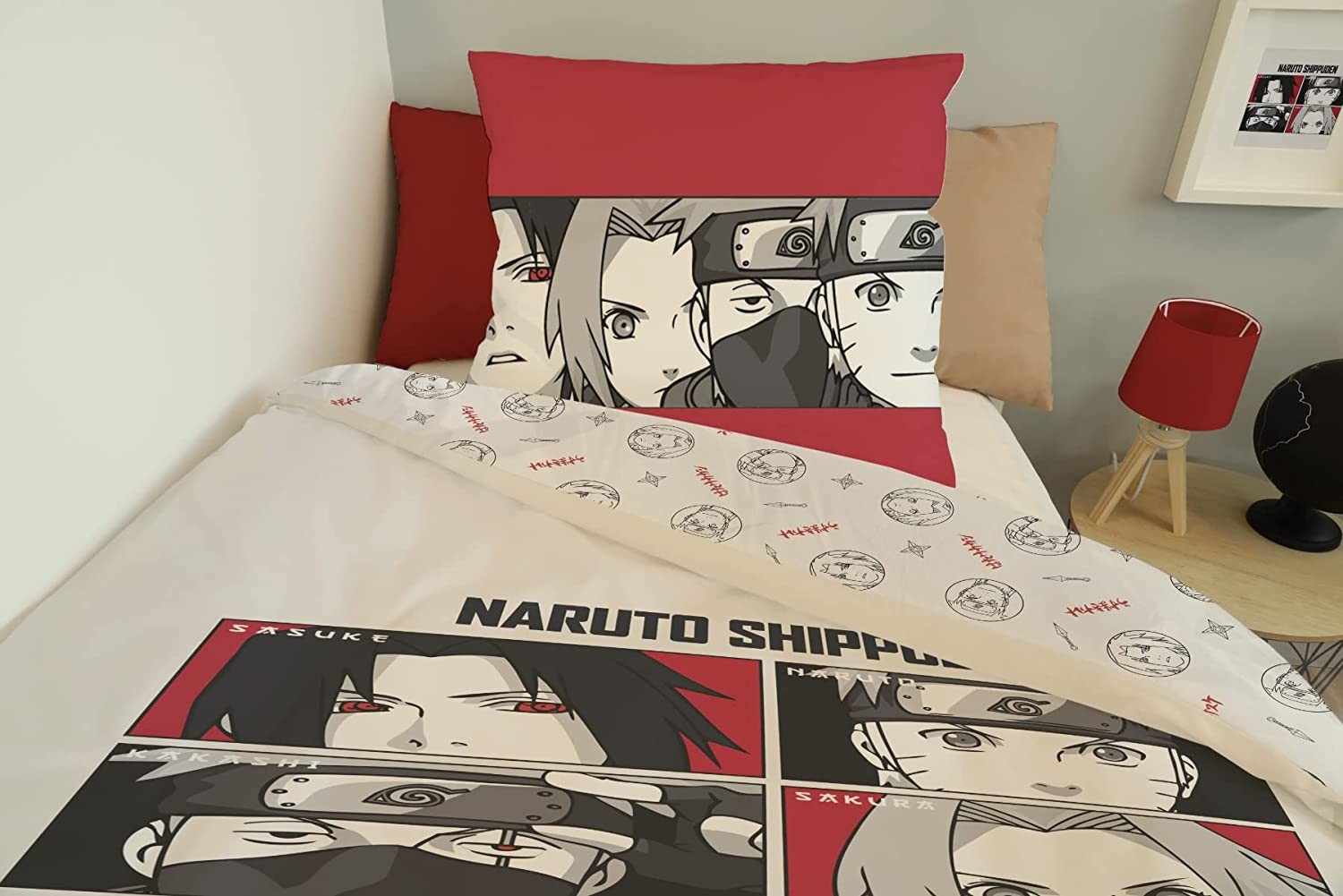 Parure housse de couette enfant Naruto Equipe Sept + 1 Taie d'oreiller