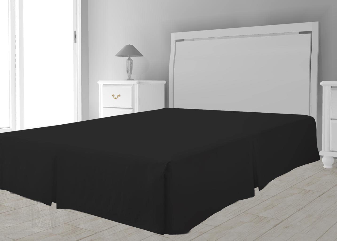 Cache Sommier Intemporel Microfibre 140x190 cm Noir