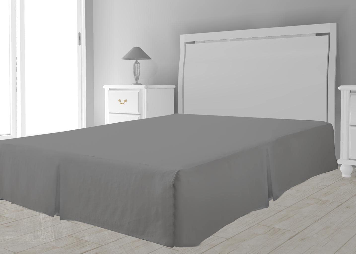 Cache Sommier Intemporel Microfibre 140x190 cm Gris