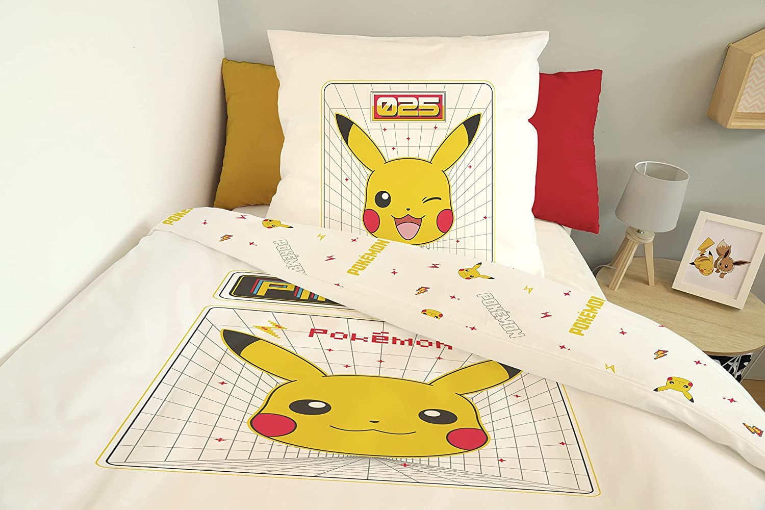 Parure de lit enfant pikachu voltage bleu Pokemon