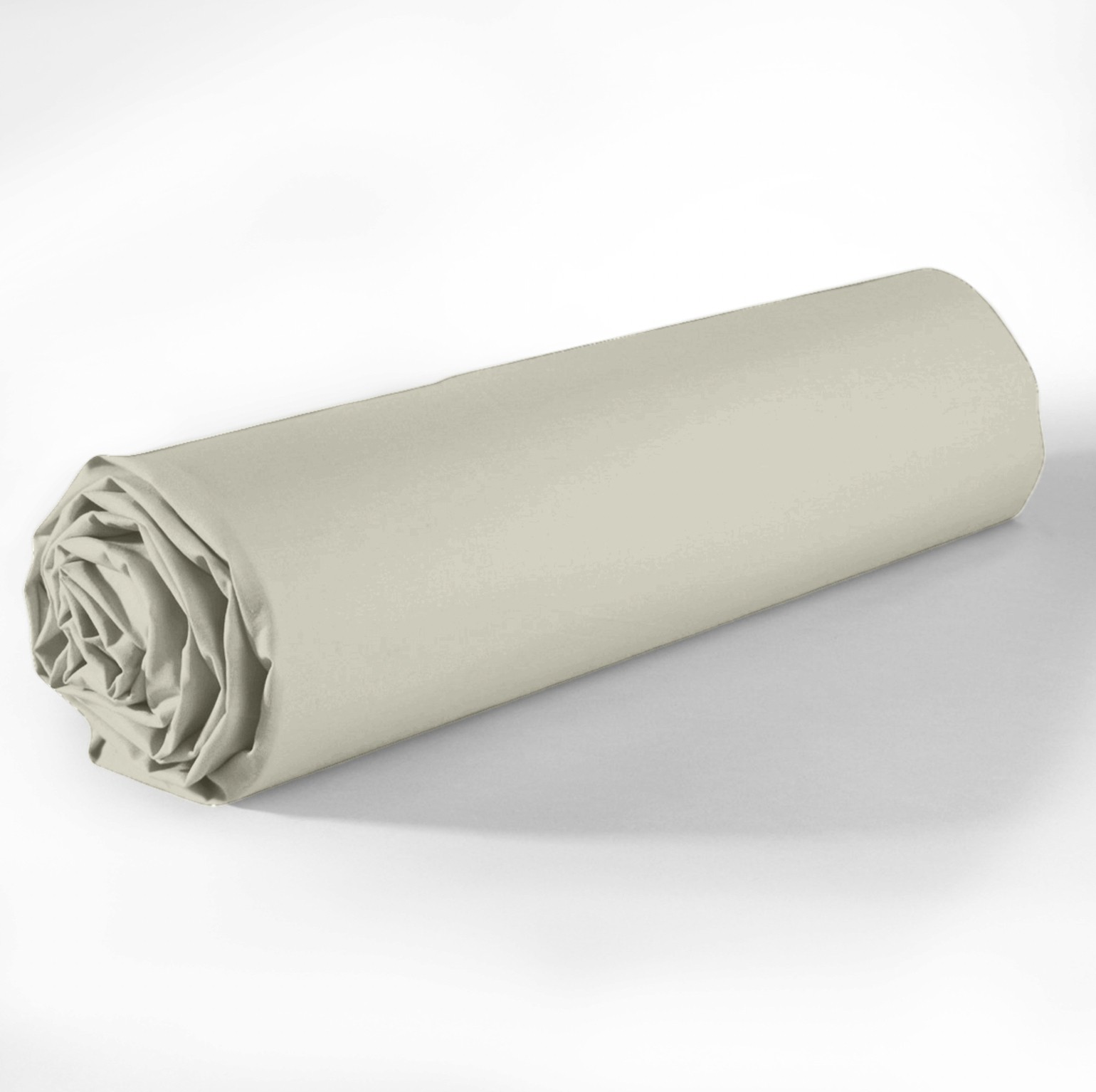 Drap housse uni 200 fils en de coton beige foncé 200x200 cm