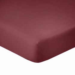 Drap Housse 160x200 cm avecbonnet 35 cm 100 % coton 57 fils, Cerise