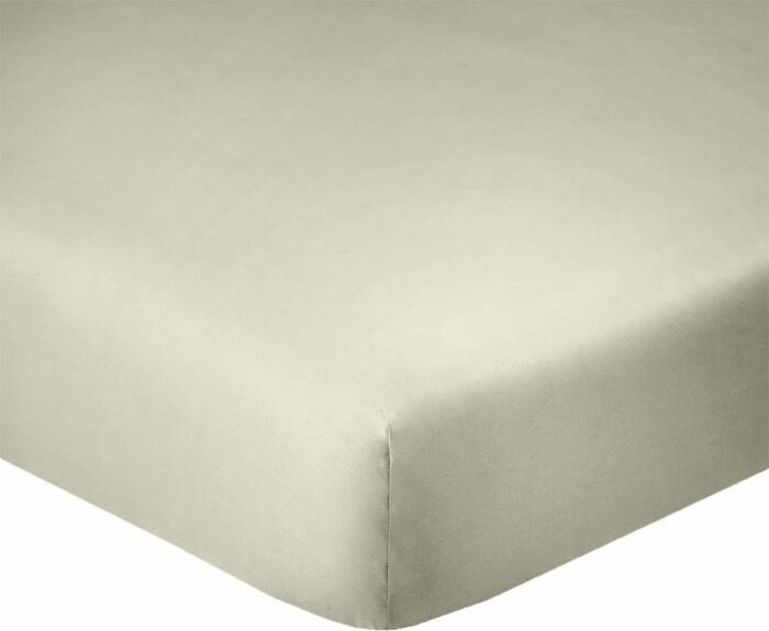 Drap Housse 160x200 cm Bonnet 35 cm coton, couleur Grège