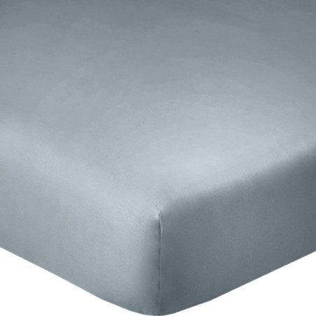 Drap Housse 160x200 cm Bonnet 35 cm 100 % coton, Couleur Bleu Polaire