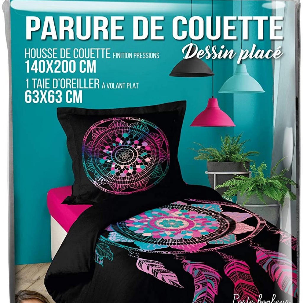 Parure housse de couette 140 x 200 cm porte bonheur